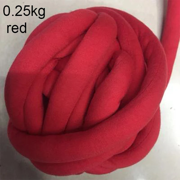 red 0.25kg 500 г толстая супер объемная пряжа для ручная вязка крючком, мягкая большая хлопковая пряжа для рукоделия, прядильная пряжа для одеяла - Цвет: red 0.25kg