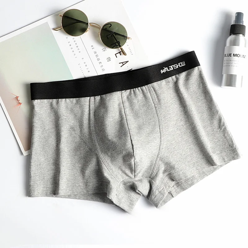 Хлопковые мужские боксеры нижнее белье сексуальные шорты мужское однотонное 1