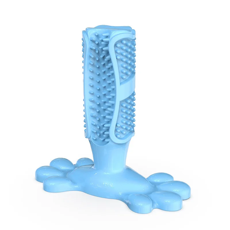 Sky blue Зубная щетка для собак, жевательная игрушка для домашних животных, резиновая щетка для чистки зубов, щетка для больших щенков, укус собаки, устойчивые игрушки, товары для ухода за зубами - Цвет: Sky blue