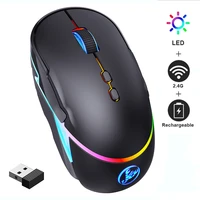 Wireless Mouse RGB Computer Mouse Gaming Silent Rechargeable Ergonomic Mause With LED Backlit USB Mice For Laptop