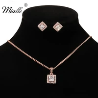 miallo fashion cubic zirconia jewelry sets for women accessories bridal wedding necklace and earrings set trendy party gifts