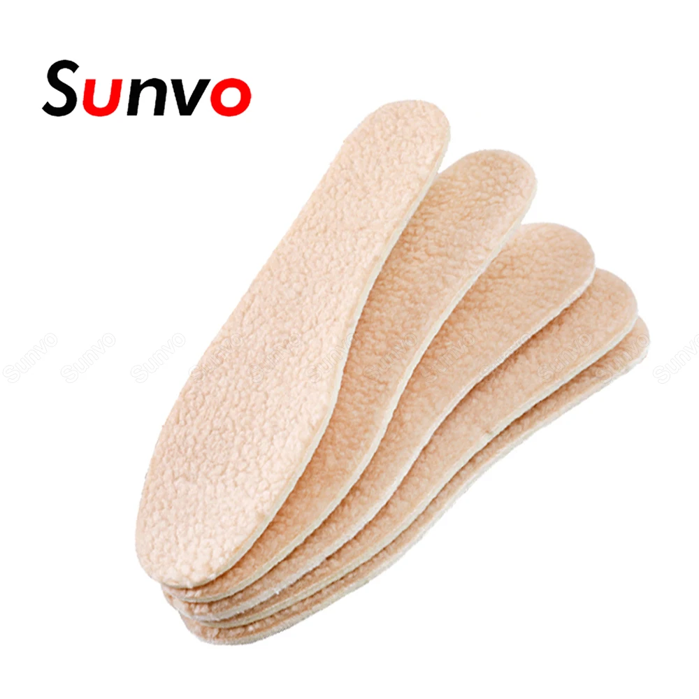 

4 Pairs Winter Keep Warm Shoe Insoles for Women/Men Boots Running Shoes Inserts Heated Thermal Wool Insole Foot Warming Pad