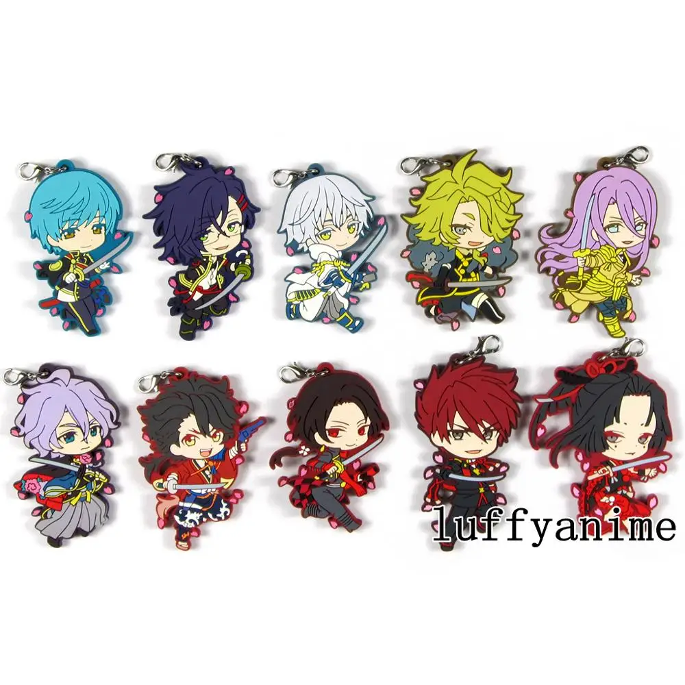 

Touken Ranbu Online Rubber Pendant Mascot Yoshiyuki Ichigo Hitofuri Ookanehira shishiou Anime accessories phone Strap Keychain