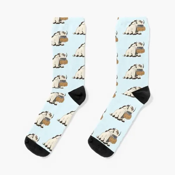 

Appa Avatar The Last Airbender короткие носки осень мультфильм смешные Лучшие девушки черные женские милые узоры женские унисекс удобные