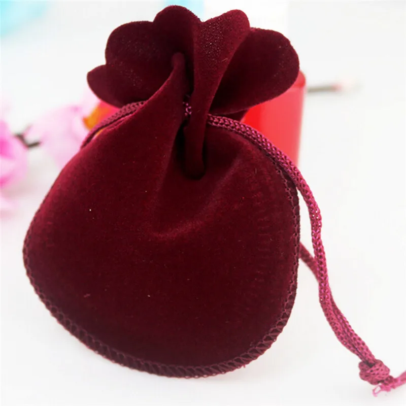 

10pcs/lot Velvet Bag Drawstring Pouch Calabash Shap Jewelry Packing Bags Wedding/Christmas Gift Bag 7*9cm Multicolor