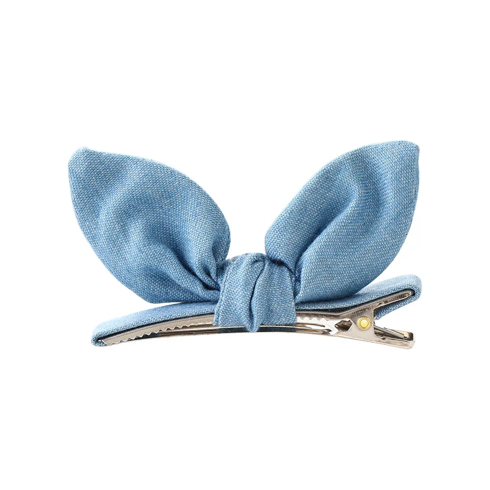 Корейская джинсовая ткань ручной работы с кроличьими кошачьими ушками заколка