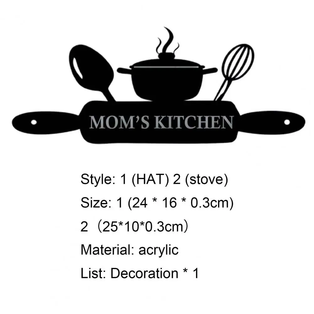 

Hot Sales Wall Ornament Delicate Practical Acrylic Oven Hat Kitchen Art Sign Decoration for Home