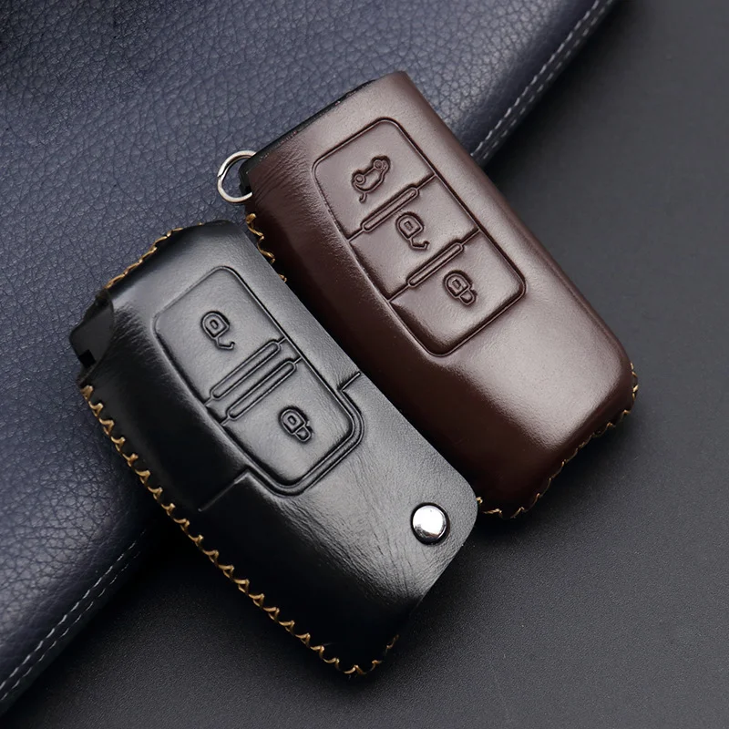 Чехол для автомобильного ключа Ford кожаный чехол ключей с кнопкой 2 3 Fiesta Focus MK2 Mondeo