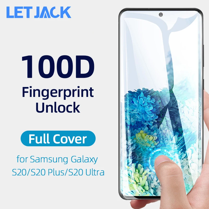 

100D Full Cover Screen Protector on the for Samsung Galaxy S20 Plus Curved Edge Tempered Glass for Samsung S20 Ultra LTE Glass