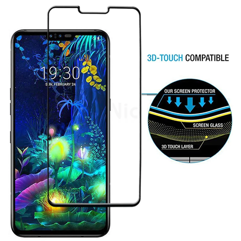 2Pcs/Lot Full Cover Screen Protective Glass For LG V50 ThinQ Full Glue Tempered Glass For LG V50S V50 ThinQ 9H Screen Protector