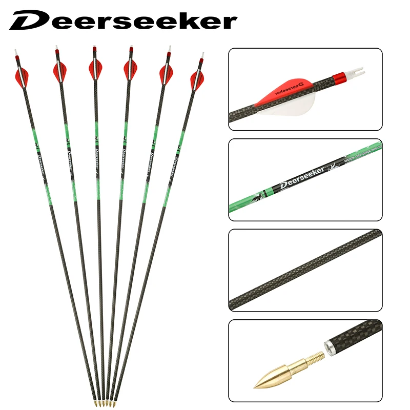 

The Best Quality 12 Pieces Archery 3K Bow Hunting Weave Carbon Fiber Shaft Arrows