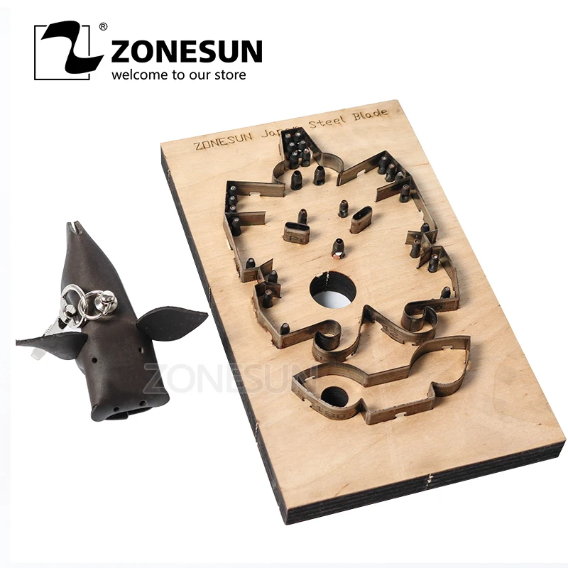 

ZONESUN Japan Steel Blade Rule Die Cut Steel Punch Tool Pig Cutting Mold Wood Templat Dies For Leather Die Cutting Machine