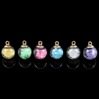 colorful transparent clear crystal vial glass ball charms star pendant earring for jewelry making diy necklace accessories