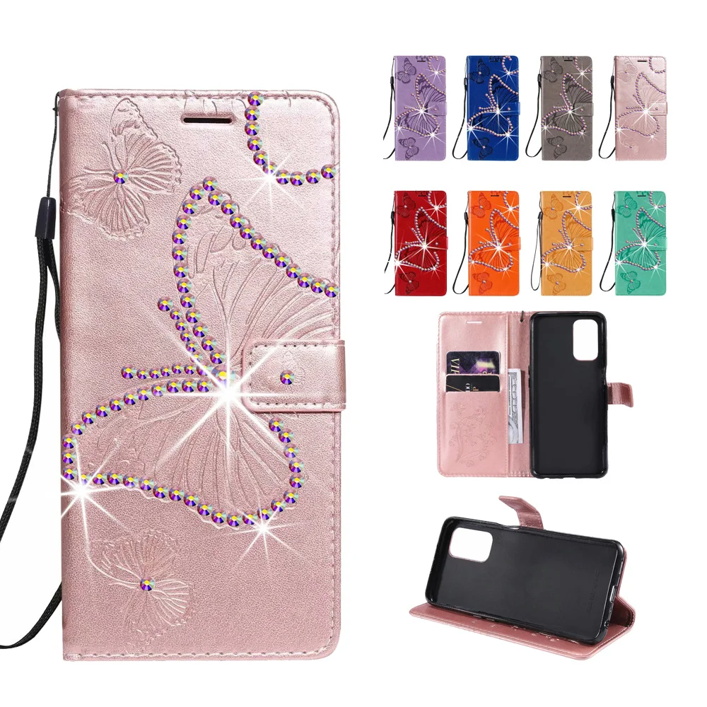 

Sunjolly Алмазный чехол для Huawei P50 Pro P Smart 2021 Y9A Honor Play 4 30 Lite флип-чехол со стразами и бабочкой чехол