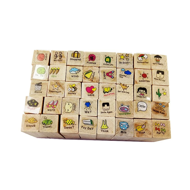 4 компл./лот Новый деревянный ящик милый дневник блокнот Pattern штамп прозрачные