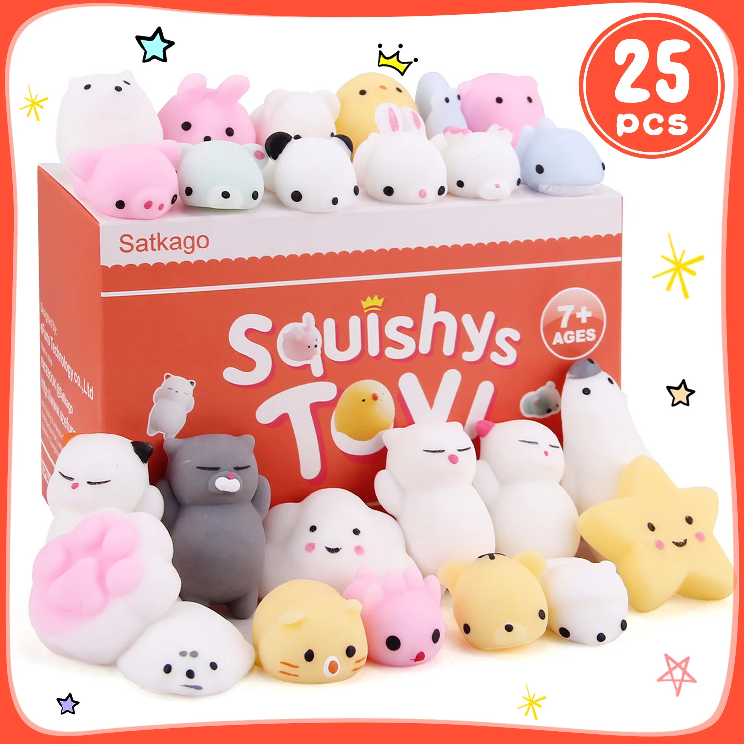 Satkago 25 шт. Kawaii Непоседа упаковка игрушек мягкие резиновые игрушки для анти стресс
