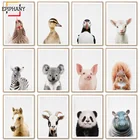 Настенная Картина на холсте Зебра, утка, панда, свинья, скандинавские постеры и принты, детская комната, скандинавский Декор