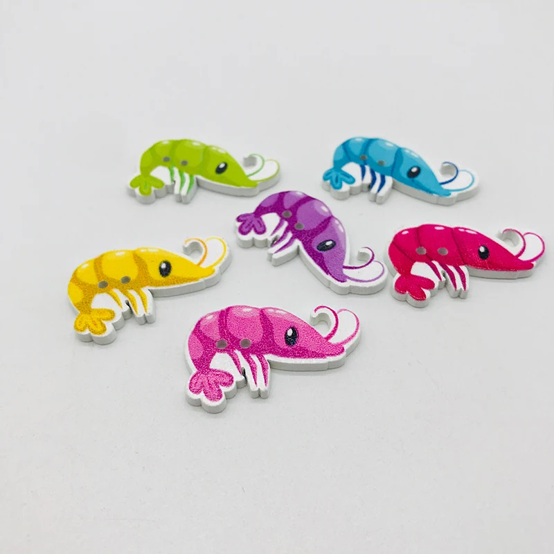 Смешанные животные креветки деревянные пуговицы для Одежда ручной работы шитье