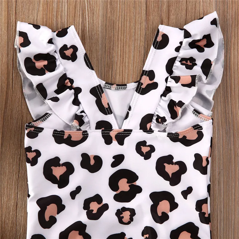 Купальник для маленьких девочек танкини купальник с оборками и леопардовым