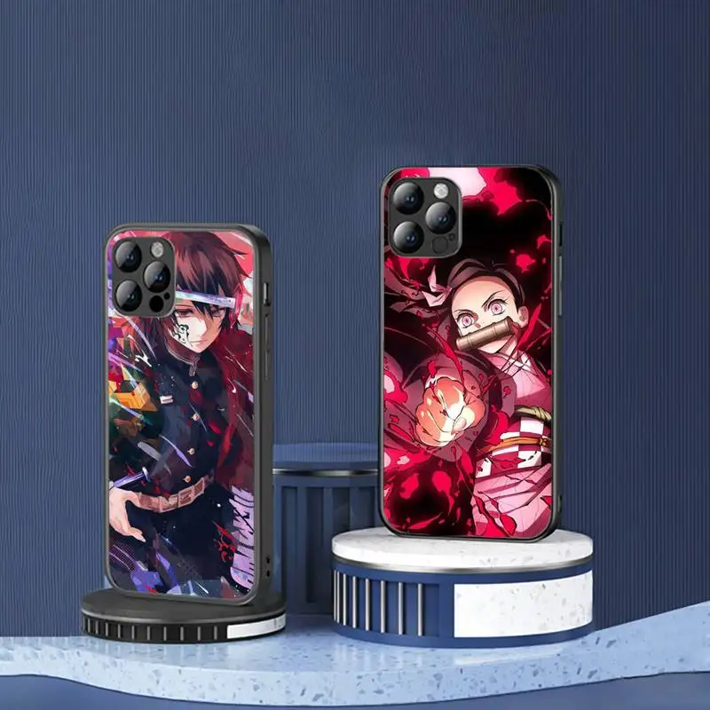 

Demon Slayer soft Phone Case for iPhone 13 7 8 11 12 Pro X XS XR Samsung A S Note 10 21S 71 Plus pro Max mobile bags shell