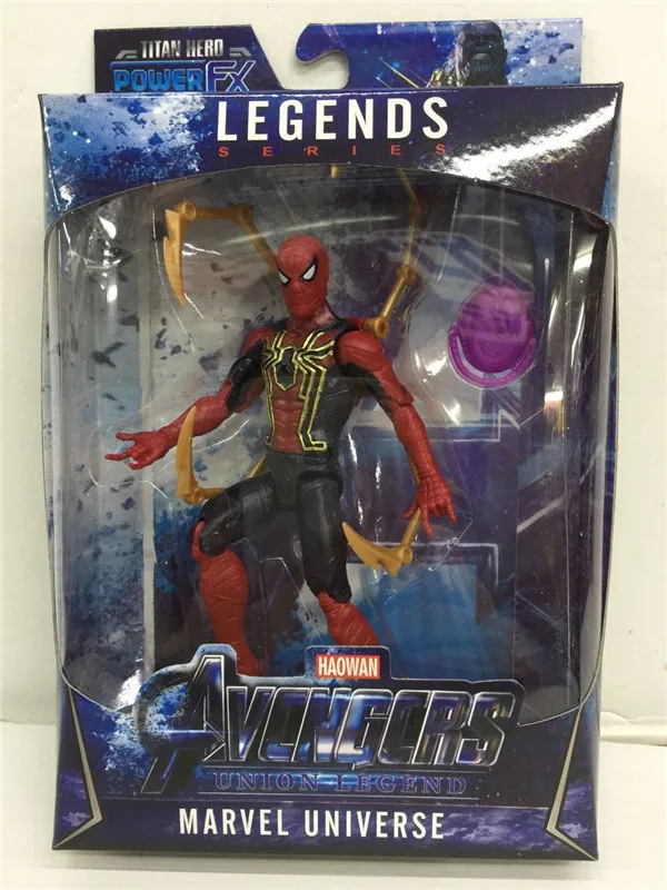 SPIDERMAN NO BOX Marvel Мстители светодиодный танос дети marvel Капитан Америка Тор Железный человек паук Халк модель Мстителей кукла Фигурка Игрушки - Цвет: SPIDERMAN NO BOX