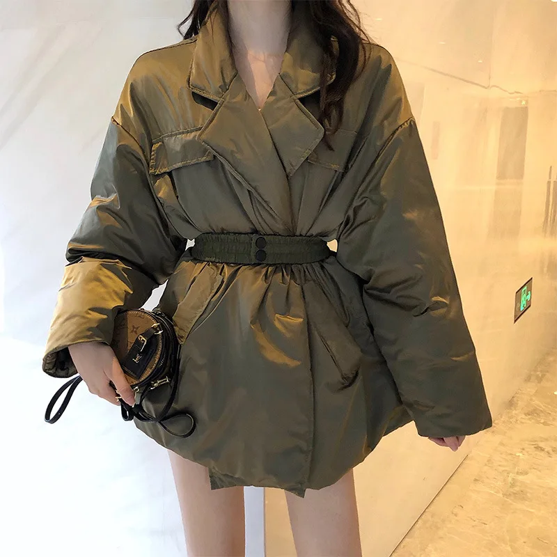 Южнокорейское хлопковое женское длинное плотное пальто теплое женские куртки