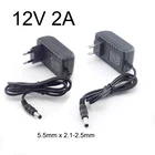 12V 2A Мощность конвертер адаптер питания переменного тока в постоянный 2000mA Питание US EU Plug Переключатель 5,5x2,1-2,5 мм для светодиодные ленты светильник 100-240V