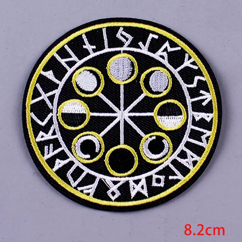 CZ-PE2232CT Pulaqi Готическая пентаграмма патч DIY ручной работы вышитые железные нашивки для аппликация на одежду рок-группы значки на одежду F - Цвет: CZ-PE2232CT