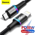 Кабель Baseus USB Type-C для iPhone 11, 12 Pro Max, Xs Max, X, 8, 7 plus, 5, 18 Вт, кабель для быстрой зарядки и передачи данных USB-C, для iPad