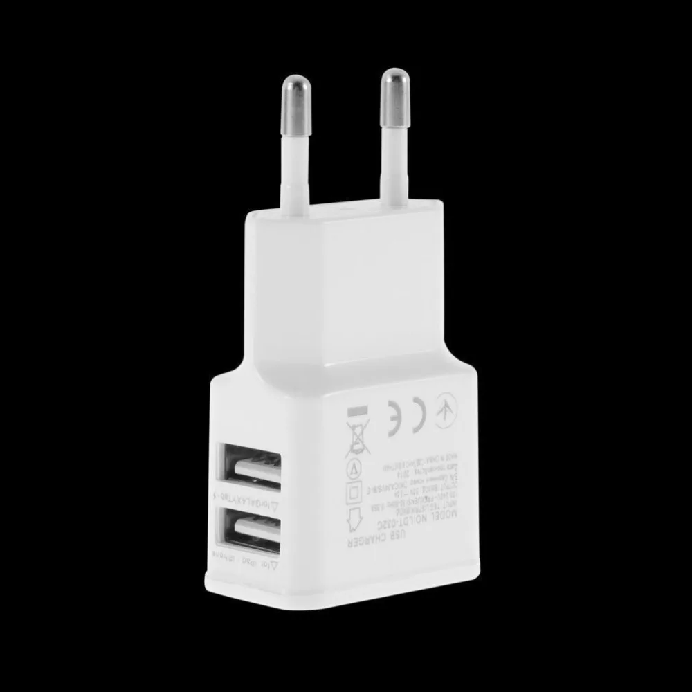 Портативный адаптер питания на 2 USB 1 А зарядное устройство мобильный телефон