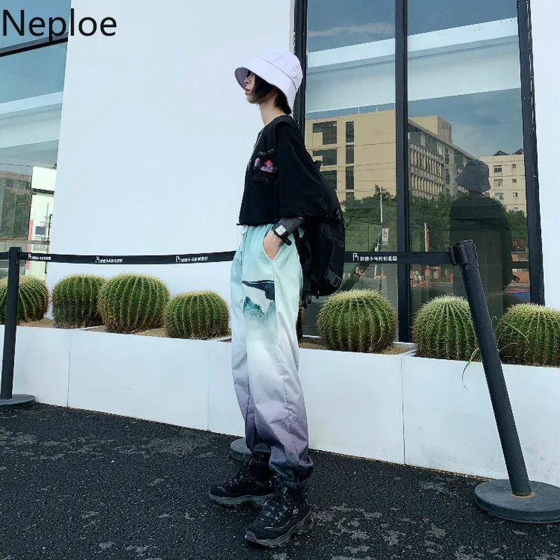Neploe женские штаны-шаровары Harajuku в стиле хип-хоп для влюбленных, штаны для бега Mujer, модные уличные спортивные штаны, Свободные цветные брюки