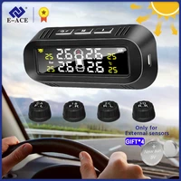 e ace smart car tpms solar power auto monitor system 3 5 bar car tyre monitoring system security alarm usb tmps external sensor