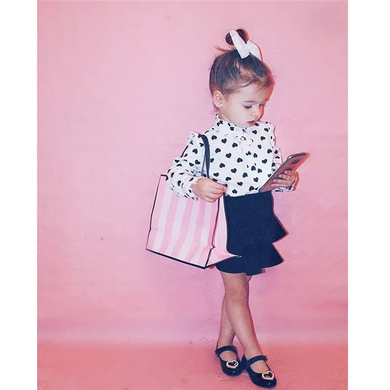 Бесплатная доставка милая одежда для маленьких девочек рубашки с длинными