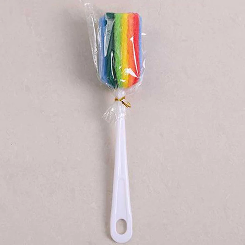 Съемная Бутылка воды кружка Стекло моющая губка Чистящая щетка Скраб с ручкой