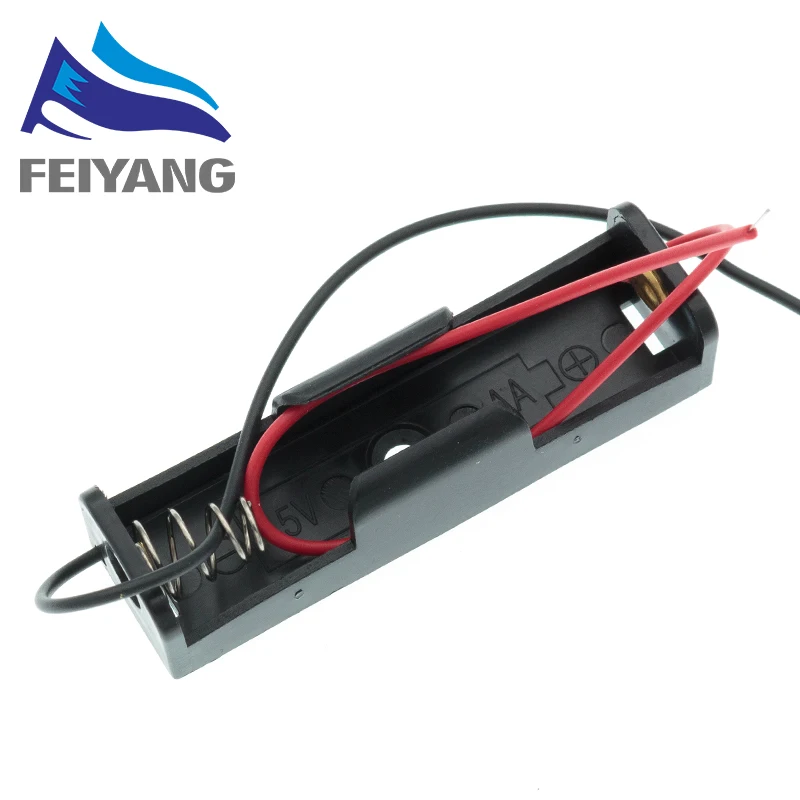 Пластиковый стандартный размер AA/18650 Держатель батарейного отсека чехол черный с