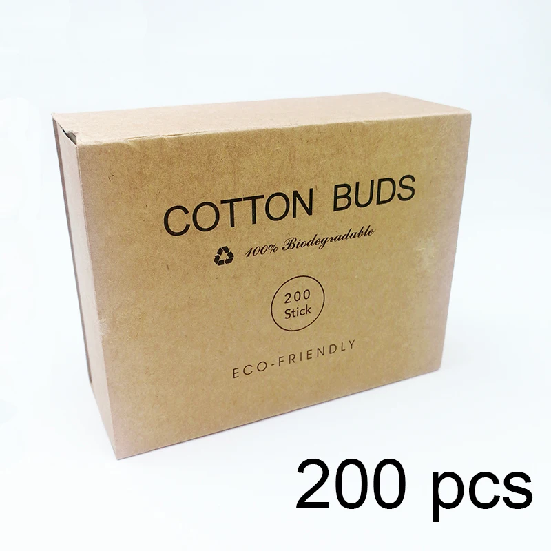 200 Pcs Пластиковые 200 шт./кор. с двойной головкой бамбуковые ватные палочки для взрослых косметические ватные палочки деревянные палочки Чистка ушей для носа инструмент для ухода за здоровьем - Цвет: 200 Pcs
