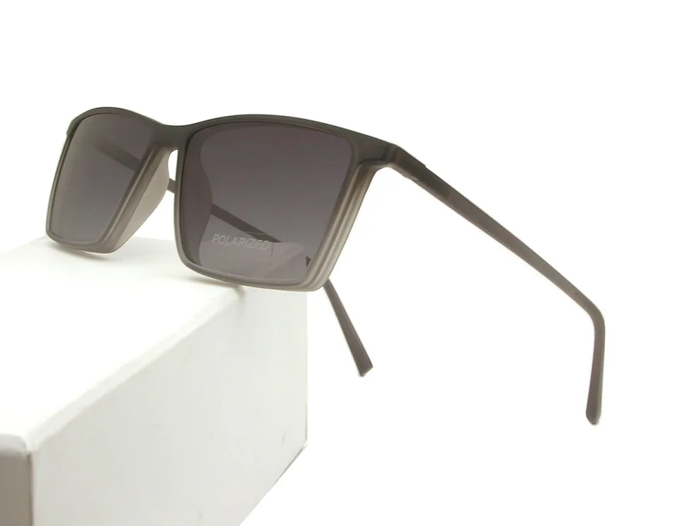 eyewear gray Сверхлегкие TR90 магнитные солнцезащитные очки мужские Поляризованные прикрепляемые солнцезащитные очки для мужчин и женщин UV400 высокого качества Квадратные оттенки - Lenses Color: eyewear gray