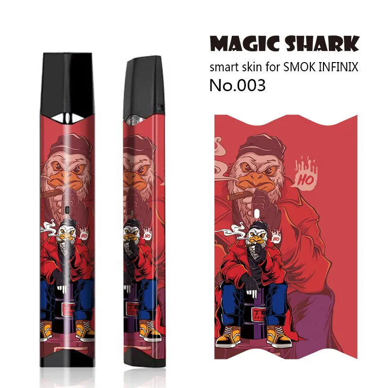 Magic Shark Skull Motorcycle Wolf Tiger Today is the Best Day Stereo 2.5D Film Skin Sticker Case Cover for Smok Infinix 001-012 | Мобильные