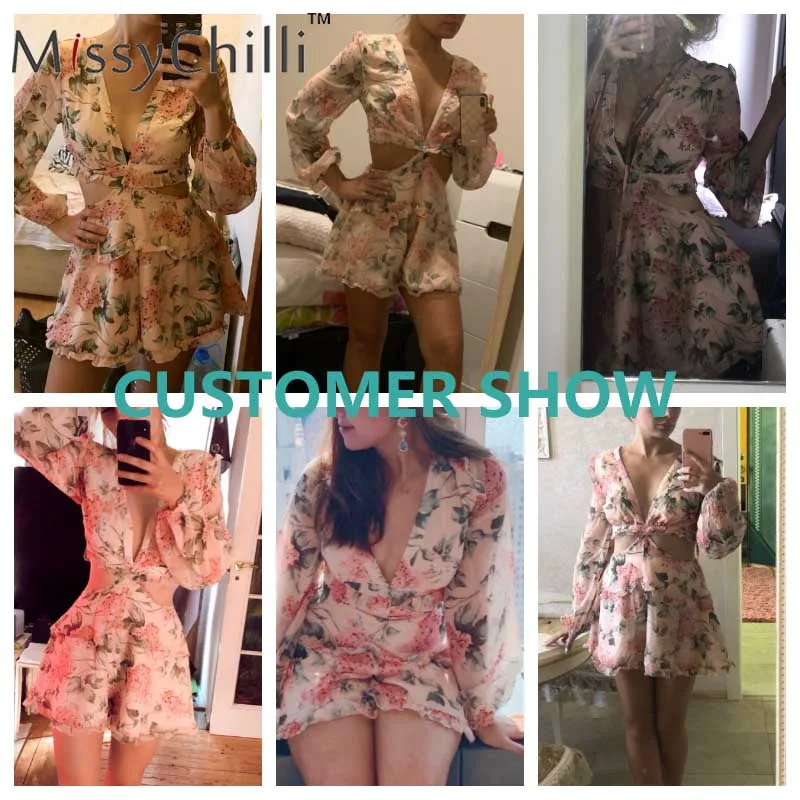 Женский шифоновый комбинезон с v образным вырезом и открытой спиной|Комбинезоны c