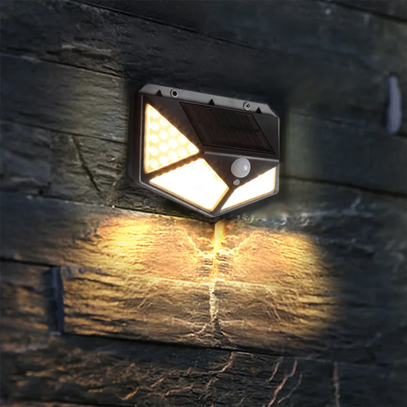 

Solar Led Light Outdoor 100/114LED Waterproof Human Body Induction Corridor Light Garden Decoration Outdoor Solar Wall Light