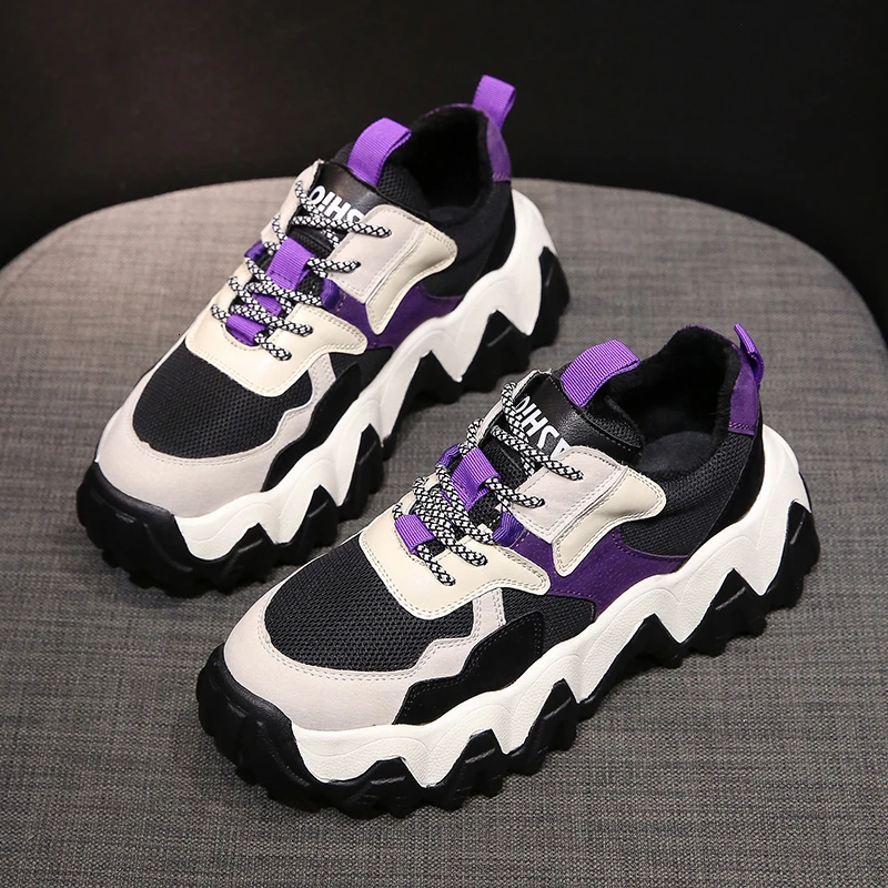 Кроссовки женские на массивной платформе Вулканизированная подошва