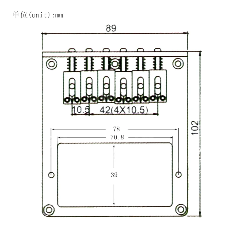 

1 Pack Square 6 Saddle Bridge Zinc Alloy for Tele Humbucker Replacement