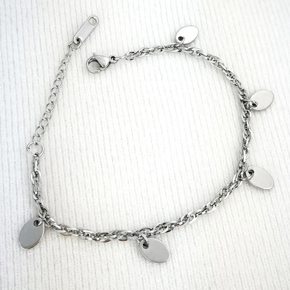 Браслеты из нержавеющей стали для женщин и девушек браслеты на ногу ювелирные