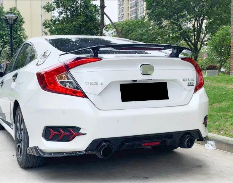 Спойлер для Honda civic 2016-2019 gt TF ABS Материал заднее крыло автомобиля праймер цвет