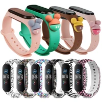 colorful flowers bracelet for mi band 4 5 6 strap replacement for xiaomi miband 3 4 universal silicone wrist strap for mi3 belt