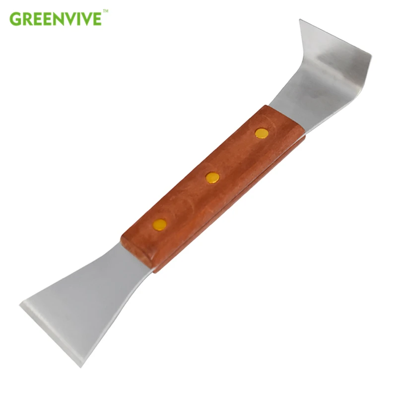 

Stainless Steel Beehive Hive Tool Pry Bar Scraper With Wooden Handle Beekeeping Tool