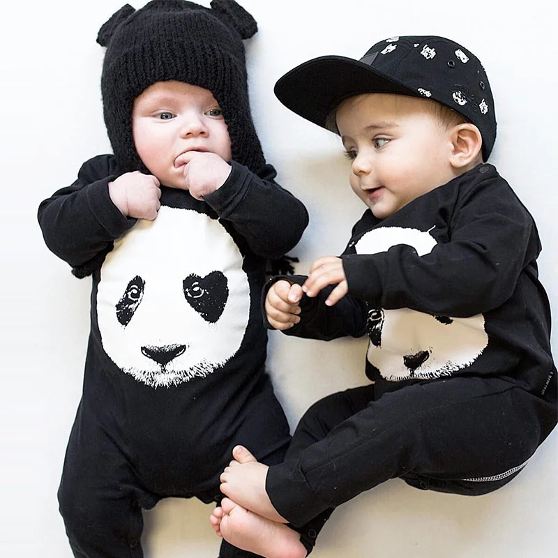 

Spring Summer Cotton Baby Boy Rompers Long Sleeve One-Pieces Panda Pattern Newborn Baby Girl Boy Clothes Baby Girl Outfit