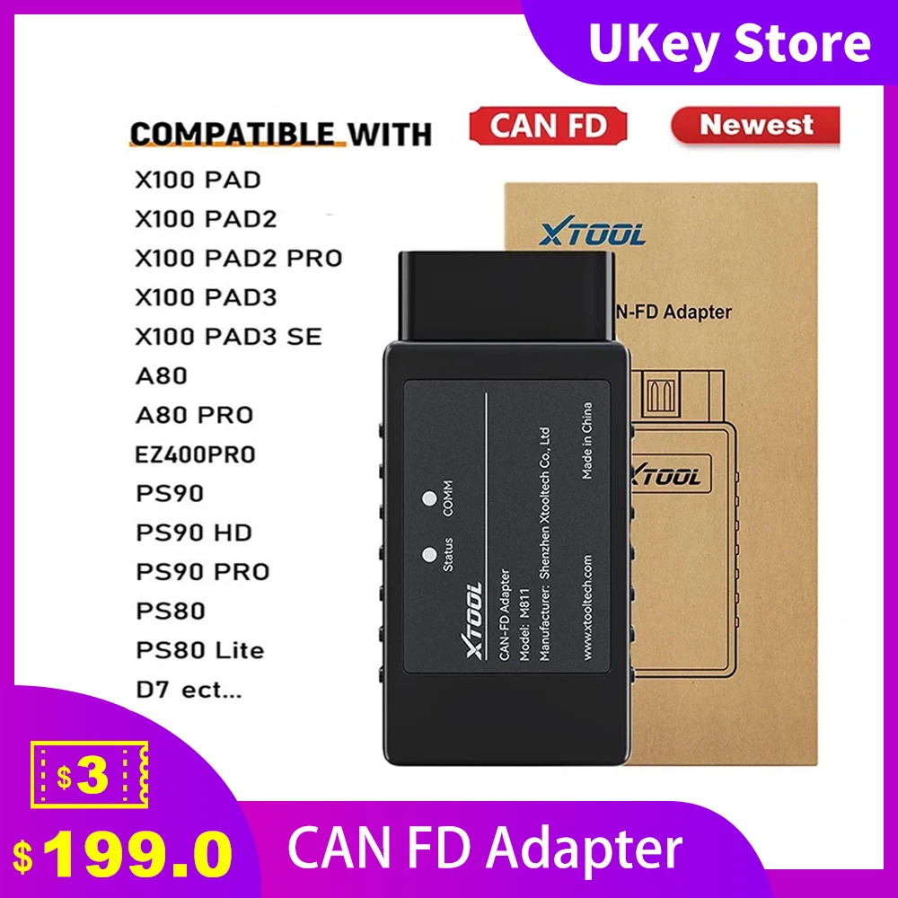 

Адаптер Xtool CAN FD для диагностики ECU систем автомобилей, соответствующие протоколам CANFD для Chevrolet, Buick, G-M-C, Cadillac