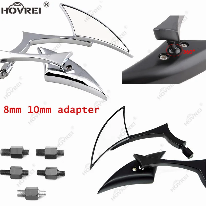 Боковые зеркала для мотоцикла алюминиевые треугольные заднего вида 8 мм 10 Harley