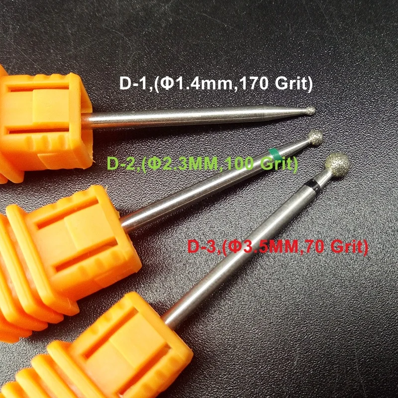 3 шт./компл. горячая Распродажа алмазные сверла с сферической головкой для ногтей